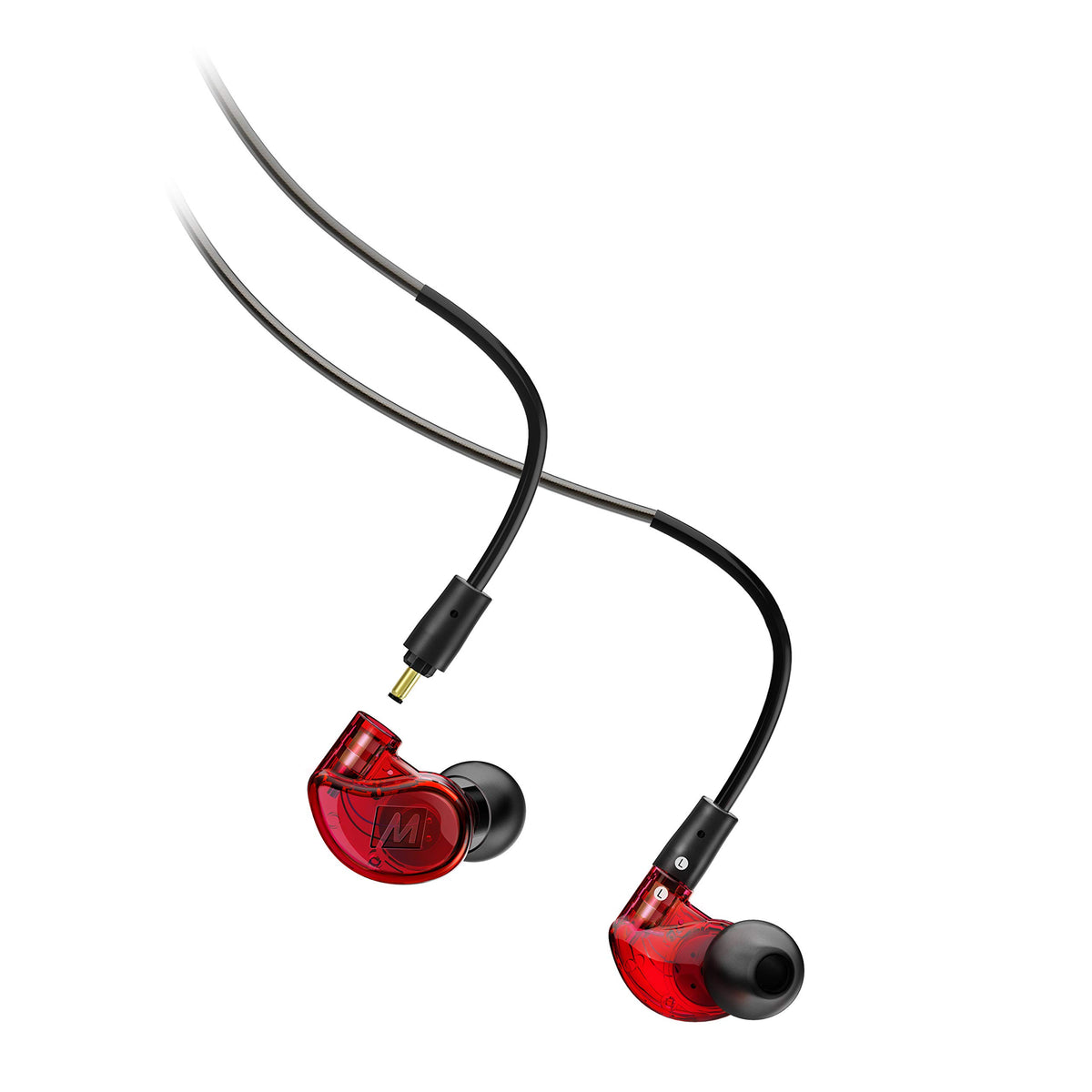 MEE audio M6 PRO front view showing ergonomic shell and snug fit benefit