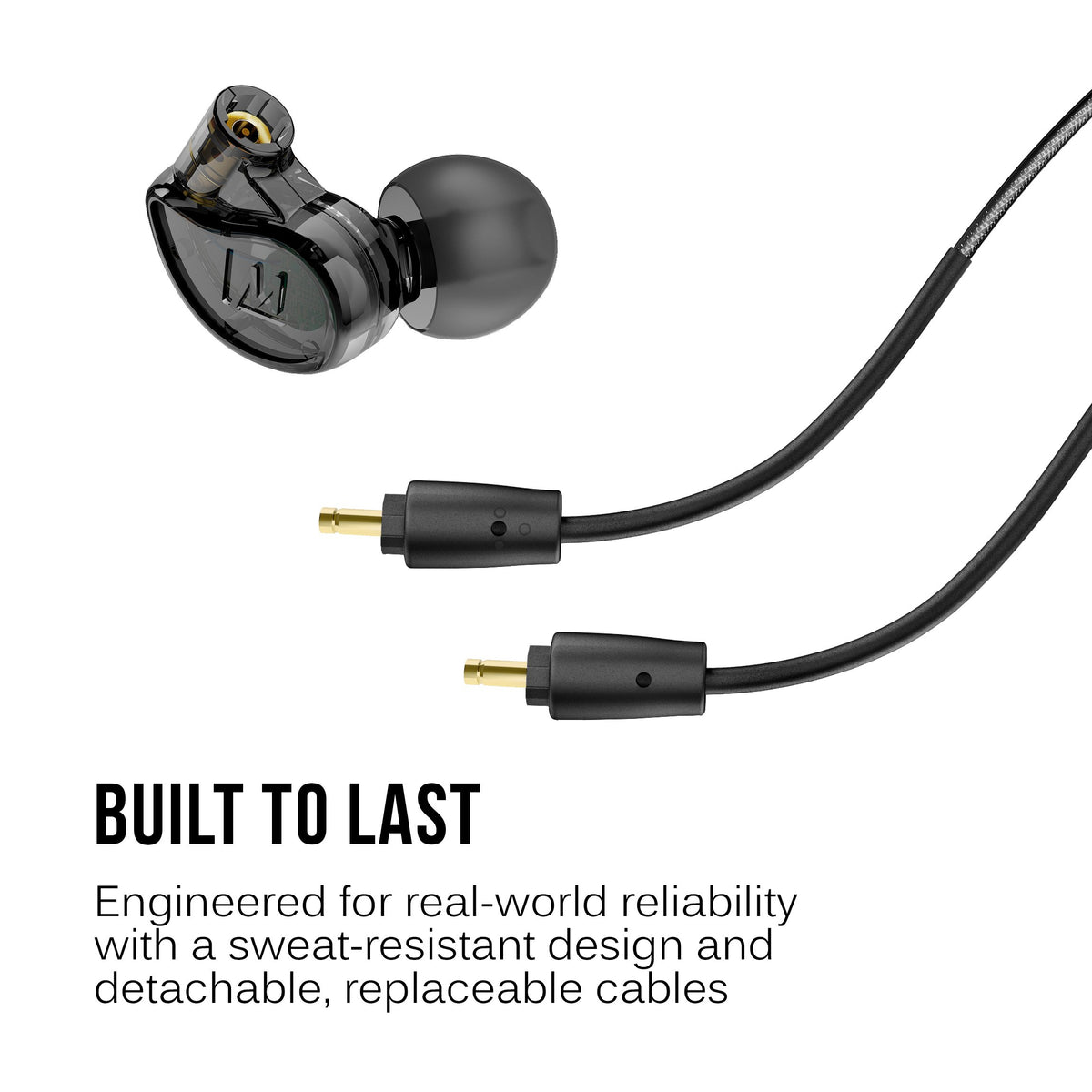 MEE audio M6 PRO in-ear on musician during performance for stage monitoring