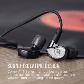 MEE audio monitors with 1/4" adapter and case for transport protection