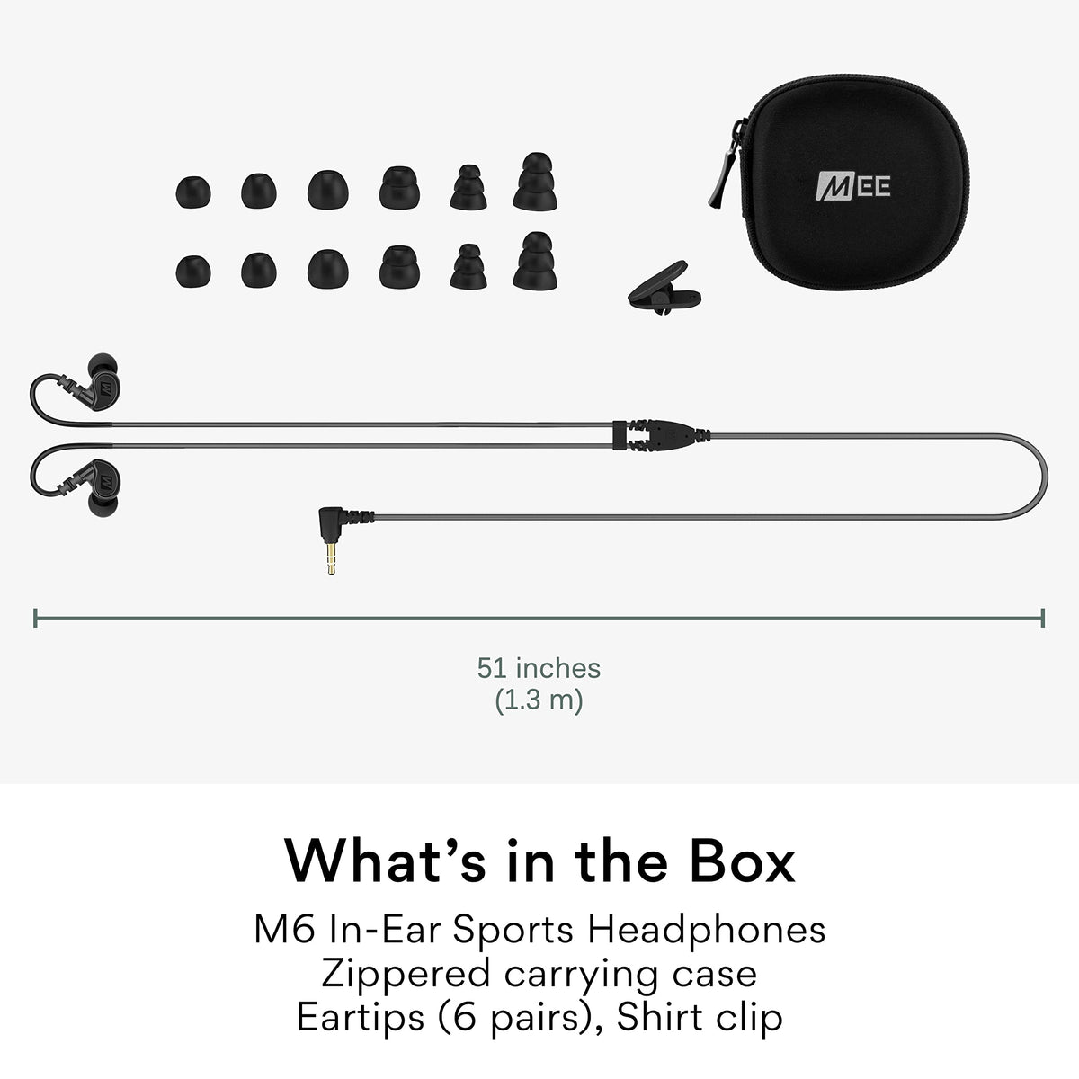 MEE audio M6 Sport earbuds carrying case for easy transport
