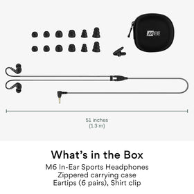 MEE audio M6 Sport earbuds carrying case for easy transport