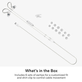 Six eartip sizes for a customized fit and secure seal with MEE audio M6 Sport