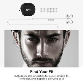 MEE Audio M6 Sport earbuds in carrying case for safe transport