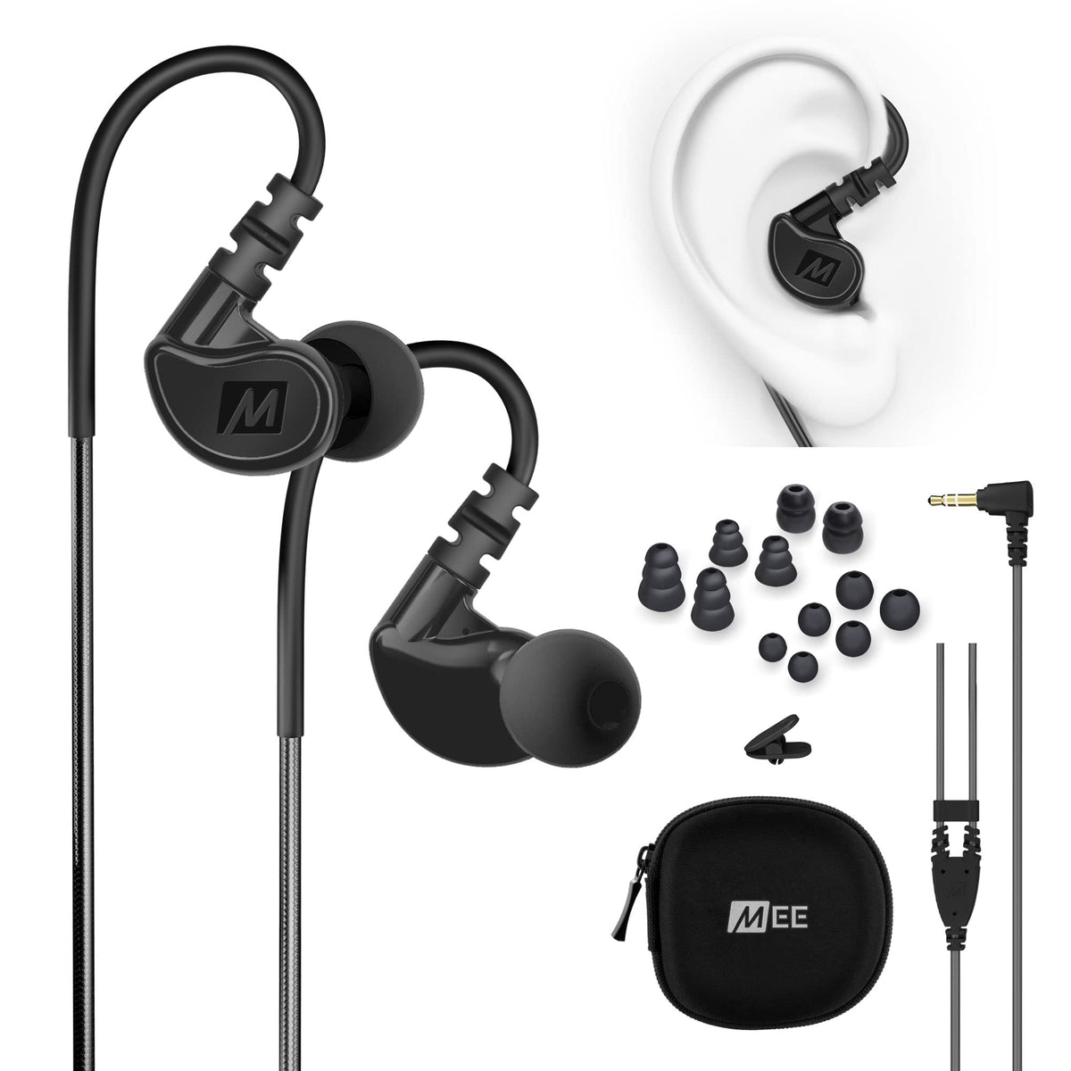 MEE audio M6 Sport earbuds with in-ear fit for secure workouts