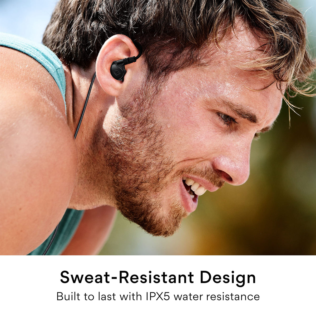 MEE audio M6 Sport earbuds with memory-wire earhooks for stability