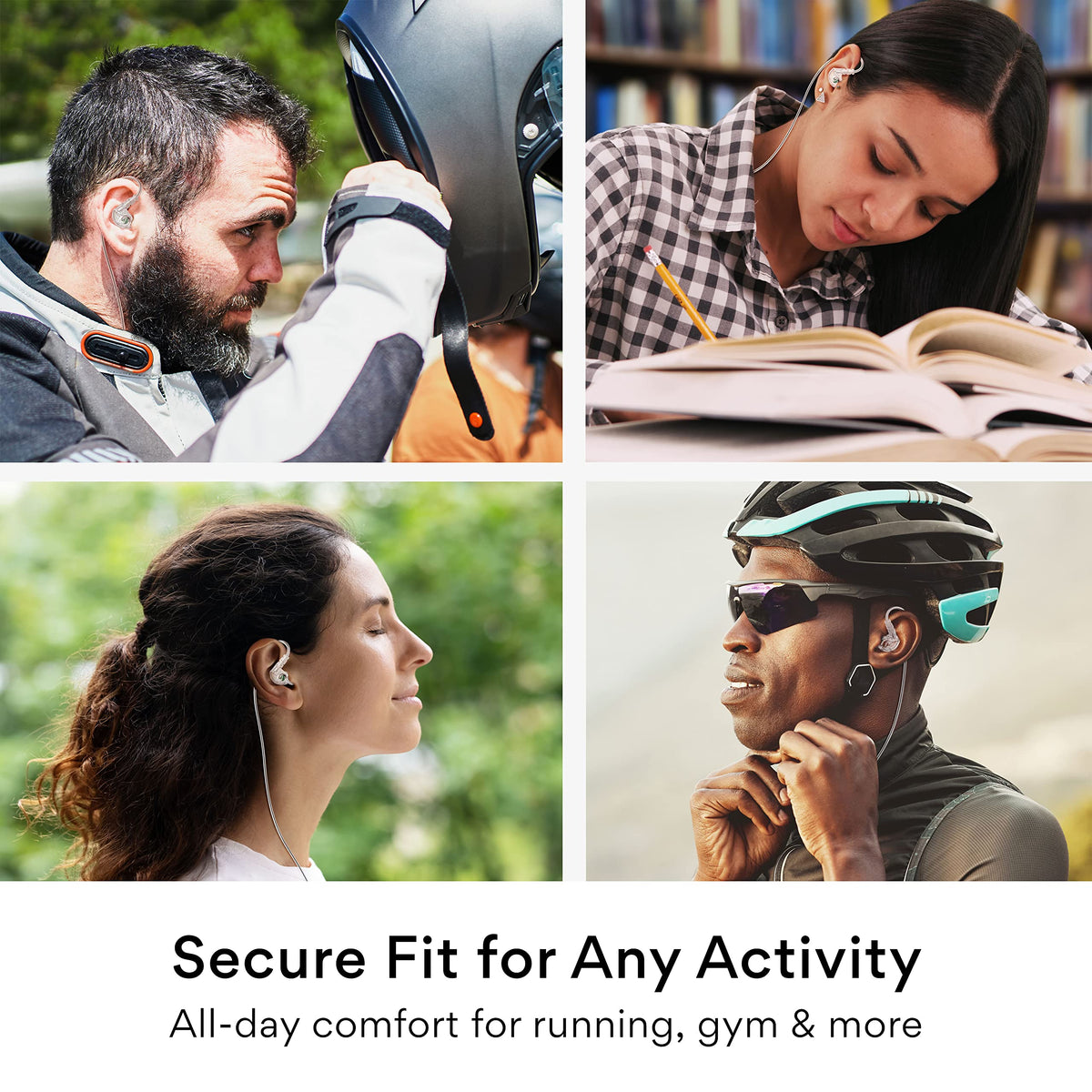 MEE audio M6 Sport with memory wire earhooks for secure, comfortable fit