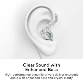 USB-C connection on M6 Sport earbuds for fast device pairing