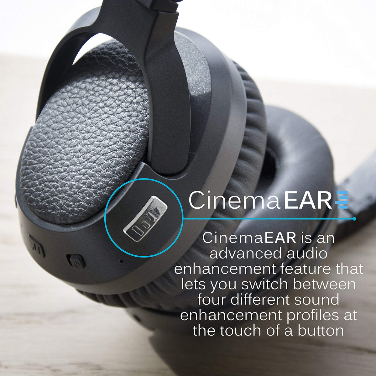 Soft memory foam earpads provide comfort during extended movie watching