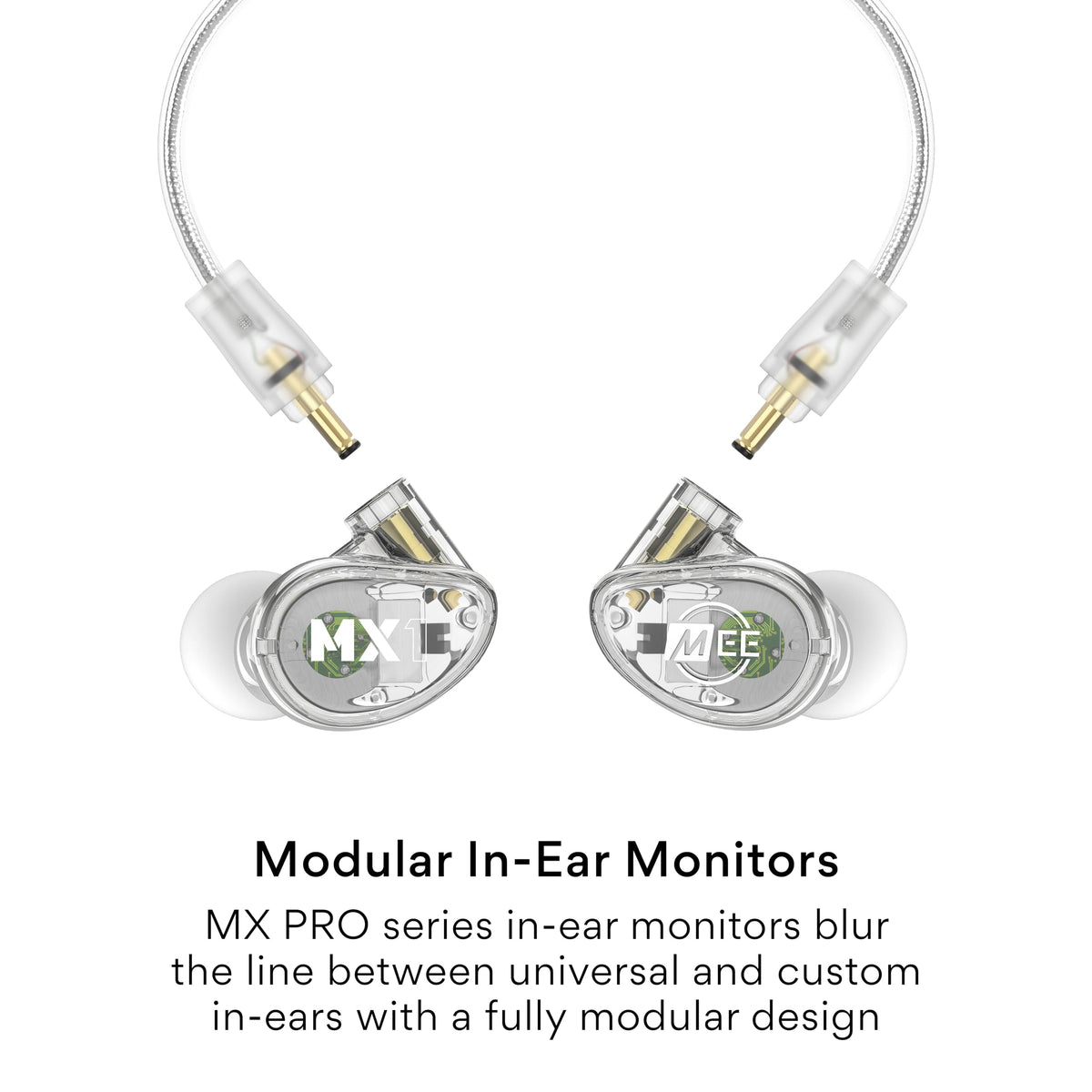 MEE Audio MX1 PRO memory-wire earhooks secure a comfortable fit