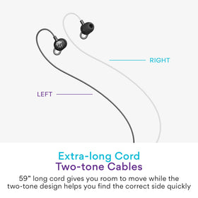 SleepTones two-tone cable for quick left-right identification during setup.