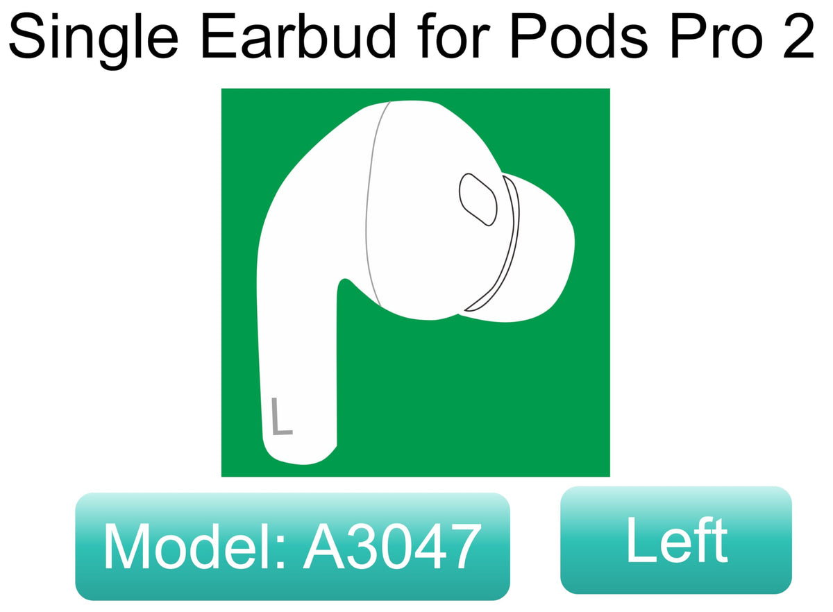 Meenova left earbud for A3047/A3048/A3049 with A2968 charging case, quick setup.