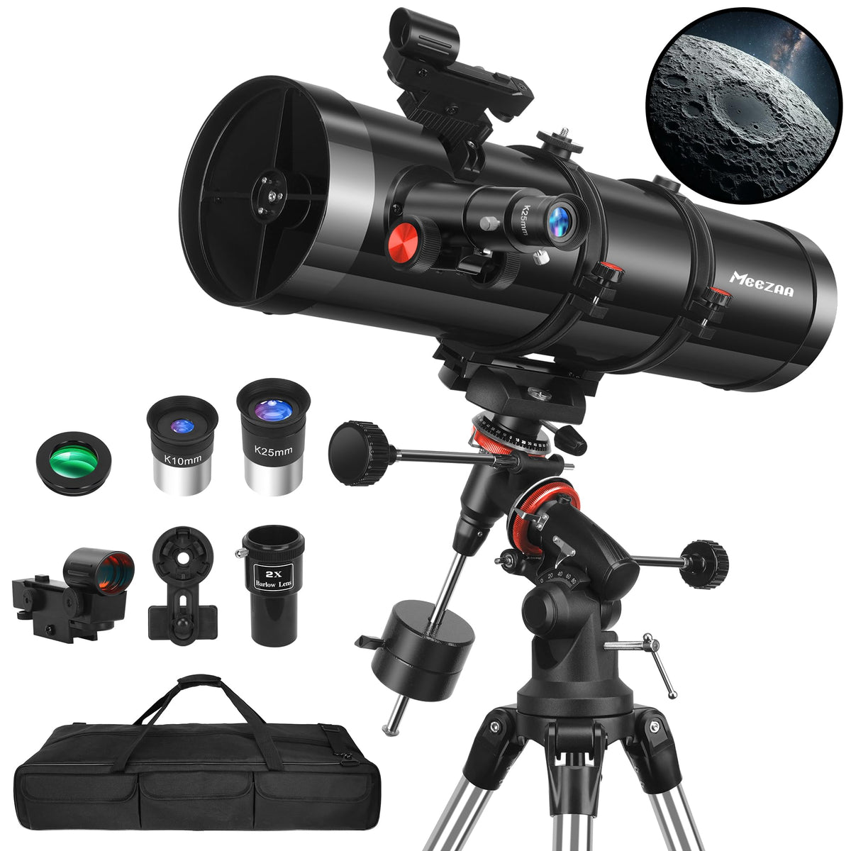 MEEZAA telescope open-view for bright planetary details and Moon viewing