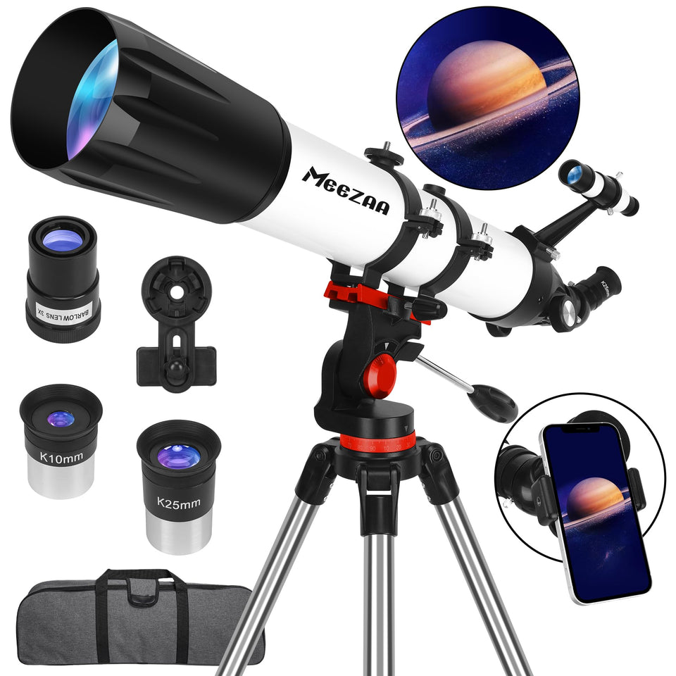 MEEZAA telescope with 90mm aperture for bright beginner stargazing