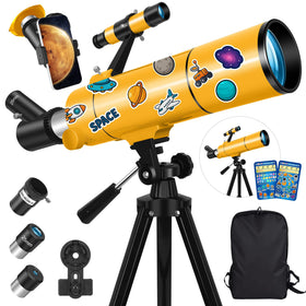 MEEZAA telescope with 80mm aperture delivers bright, crisp lunar details for beginners.