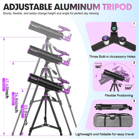MEEZAA tripod and carry bag enable easy setup anywhere.