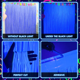 Photo booth setup featuring Mega-L Glow curtains for lively portraits.