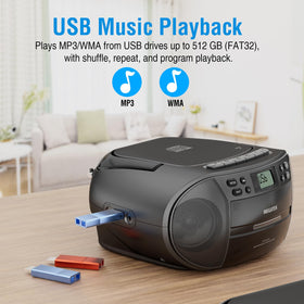 MEGATEK CBR510 AUX input and headphone jack for private listening
