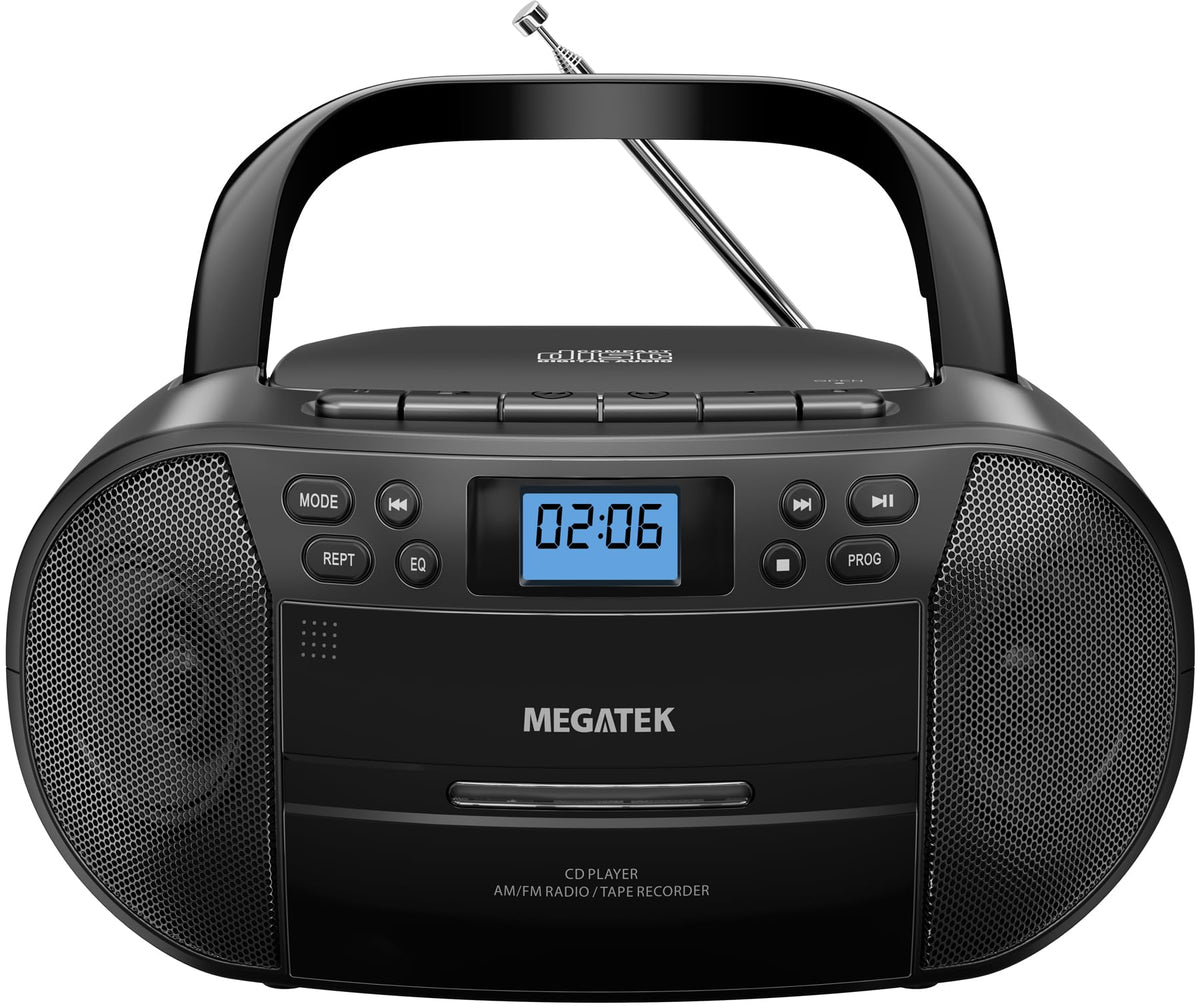 MEGATEK CBR510 front view, compact all-in-one stereo for home or shop use