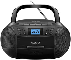 MEGATEK CBR510 front view, compact all-in-one stereo for home or shop use