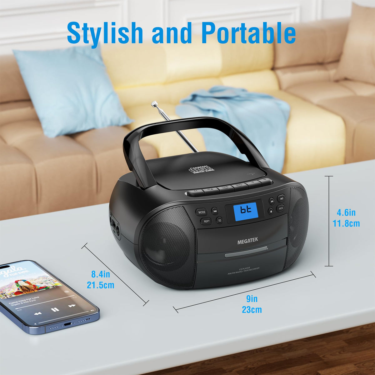MEGATEK CBR510 portable setup works with AC power or batteries