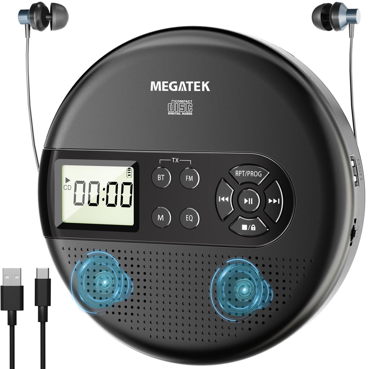 MEGATEK CP27BR front view showing compact design and controls, great for travel