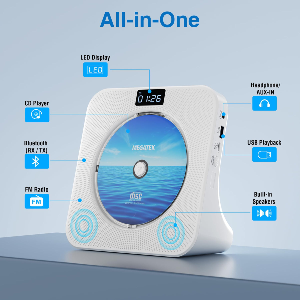 MEGATEK top controls and buttons for easy operation and remote convenience