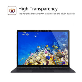 Megoo protector installed on Surface Laptop demonstrating clear view