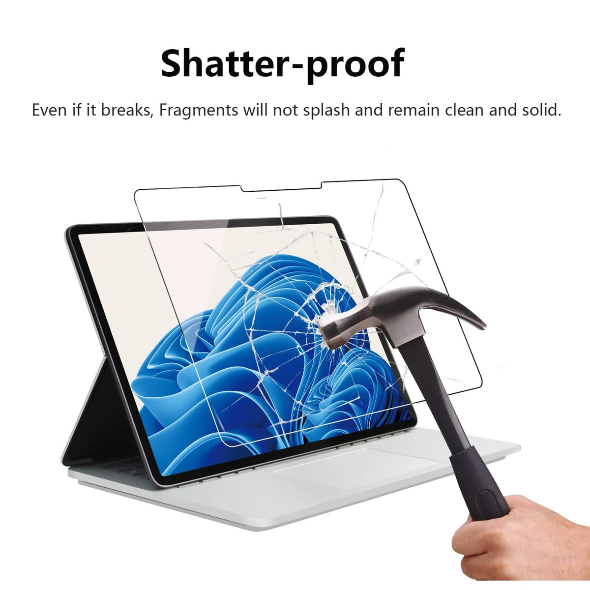Megoo ArmorShield held in hand to show thin tempered glass thickness and edge alignment