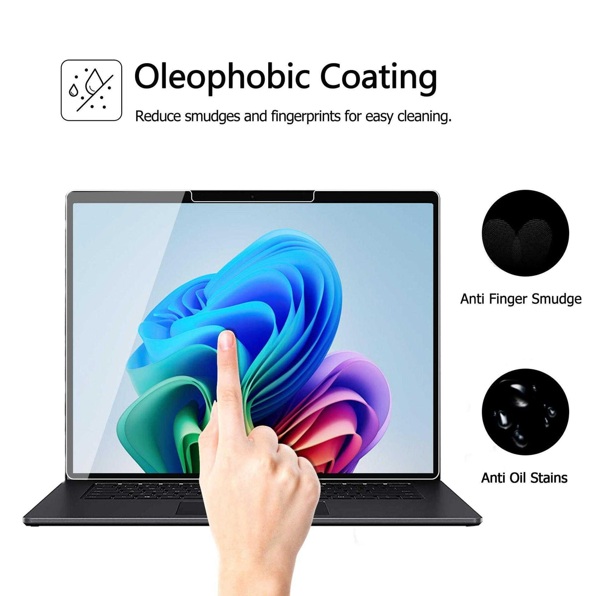 Megoo ArmorShield close-up showing HD clarity and color accuracy on Surface Laptop 13 (2025).