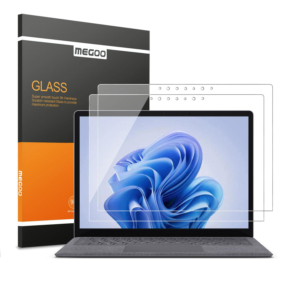 Megoo front packaging showing two 15-inch protectors and accessories for easy replacement