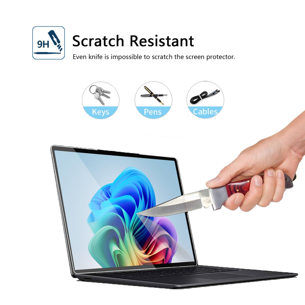 Megoo protector installed on Surface Laptop 7 preserving display clarity