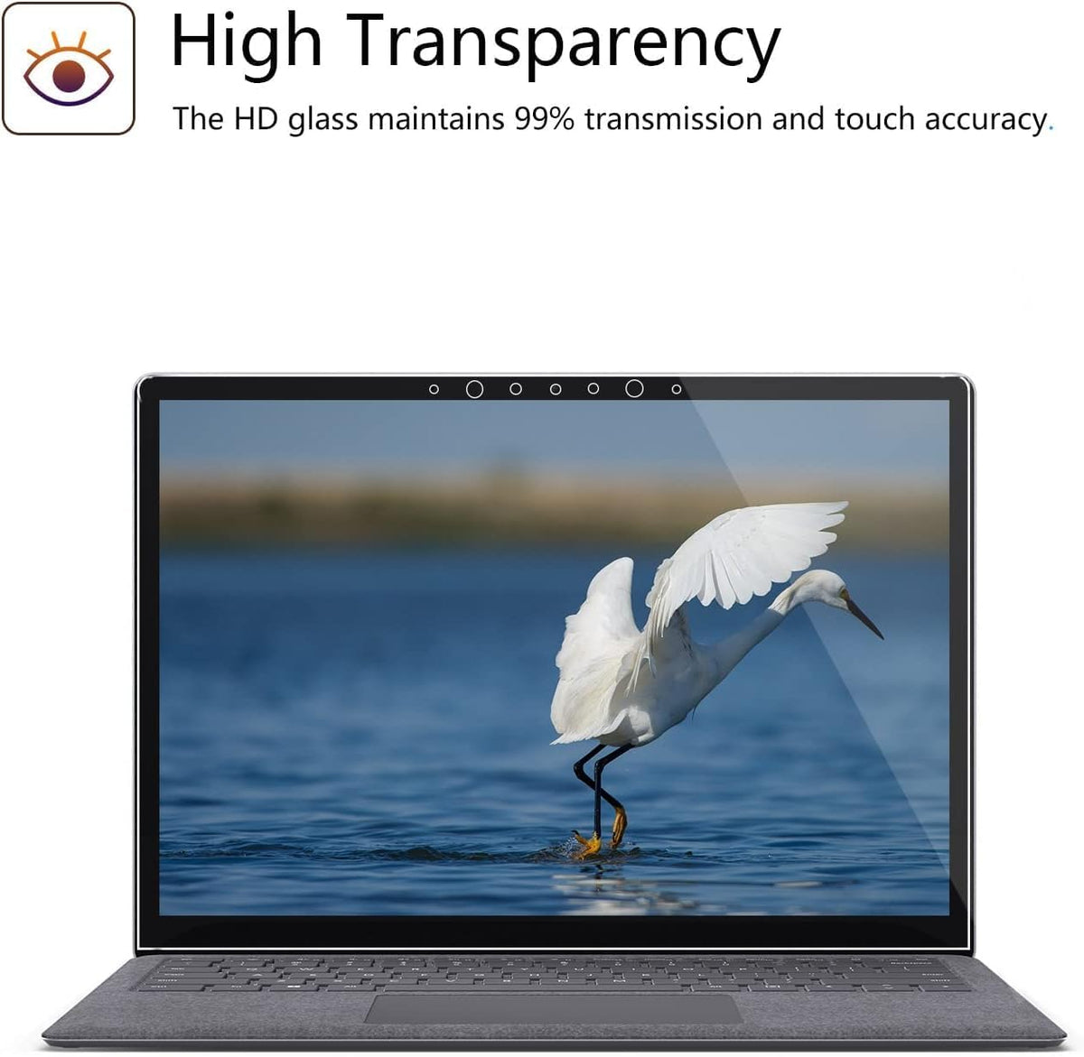 Megoo protector on laptop screen in use preserving display clarity and touch response