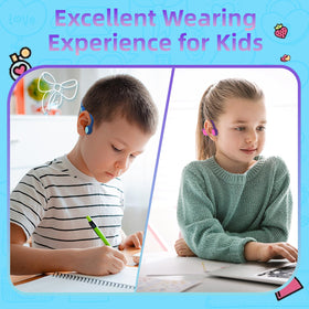Child wearing Mehomeli headphones in classroom staying aware and comfortable