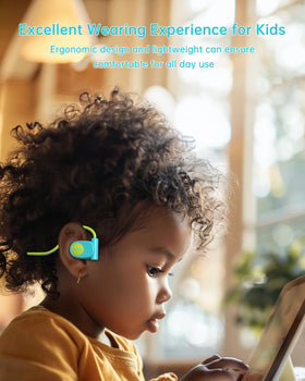 Mehomeli Kid Headphones 3.5mm jack blue-green compatible with most devices