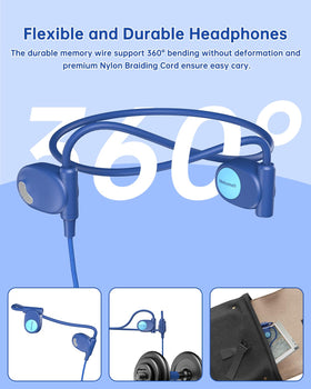 Mehomeli Kid Headphones ergonomic fit glasses-compatible for active days