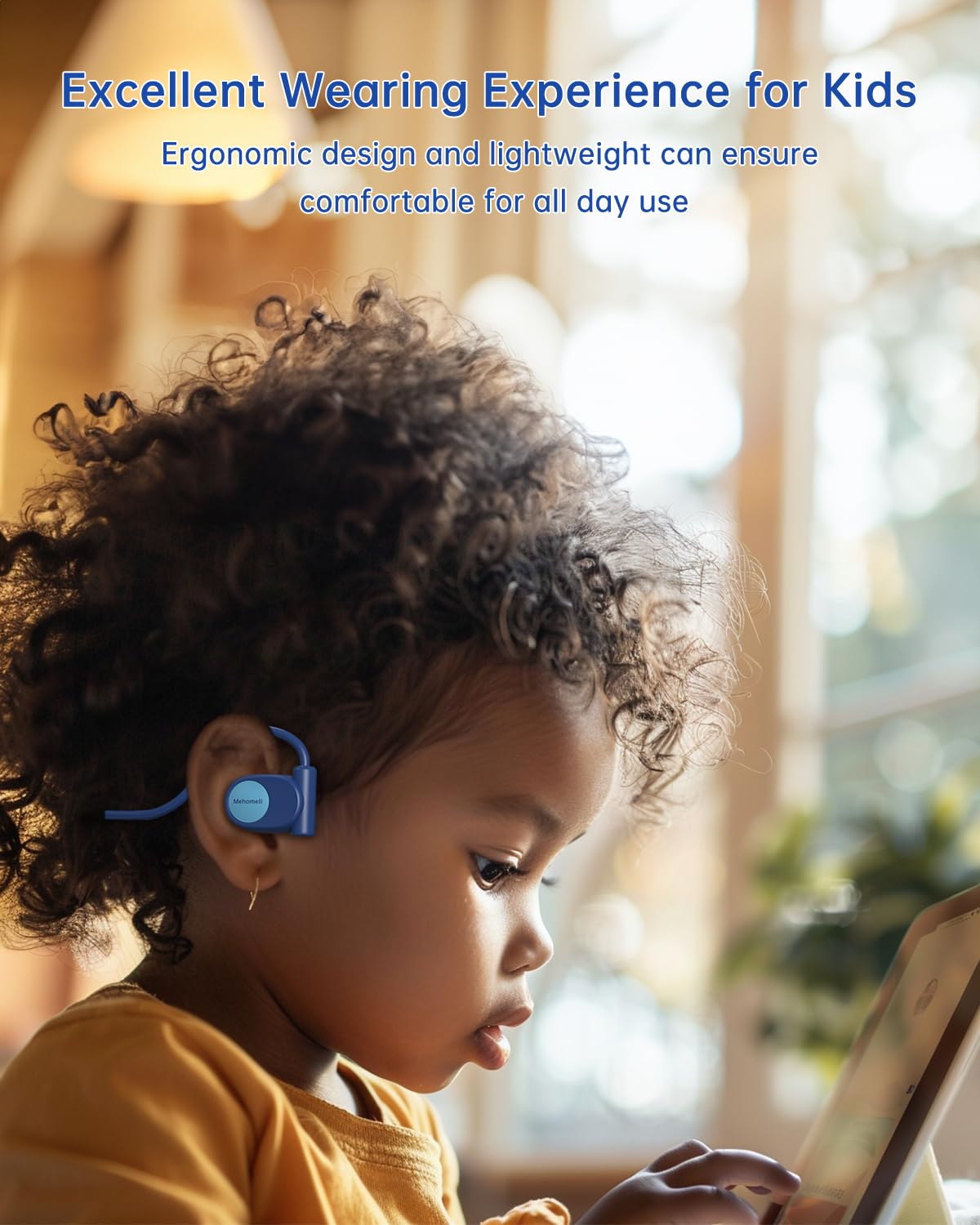 Mehomeli Kid Headphones lightweight 20g for all-day comfort