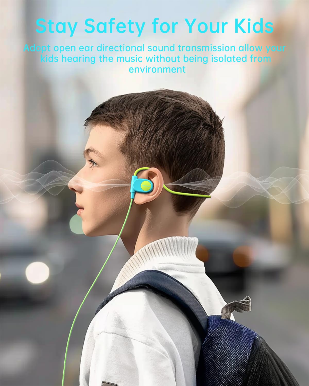 Mehomeli Kid Headphones ultra-comfort blue-green lightweight for long study sessions