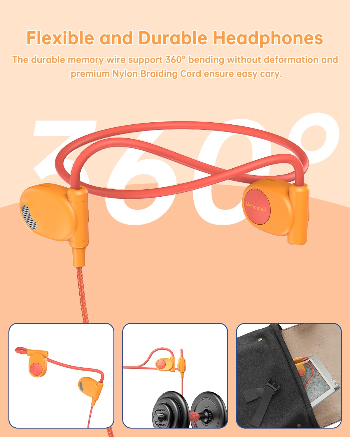 Mehomeli Kid Headphones ultra-lightweight for long study sessions