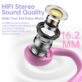 Mehomeli Pink headphones with battery life up to 20 hours