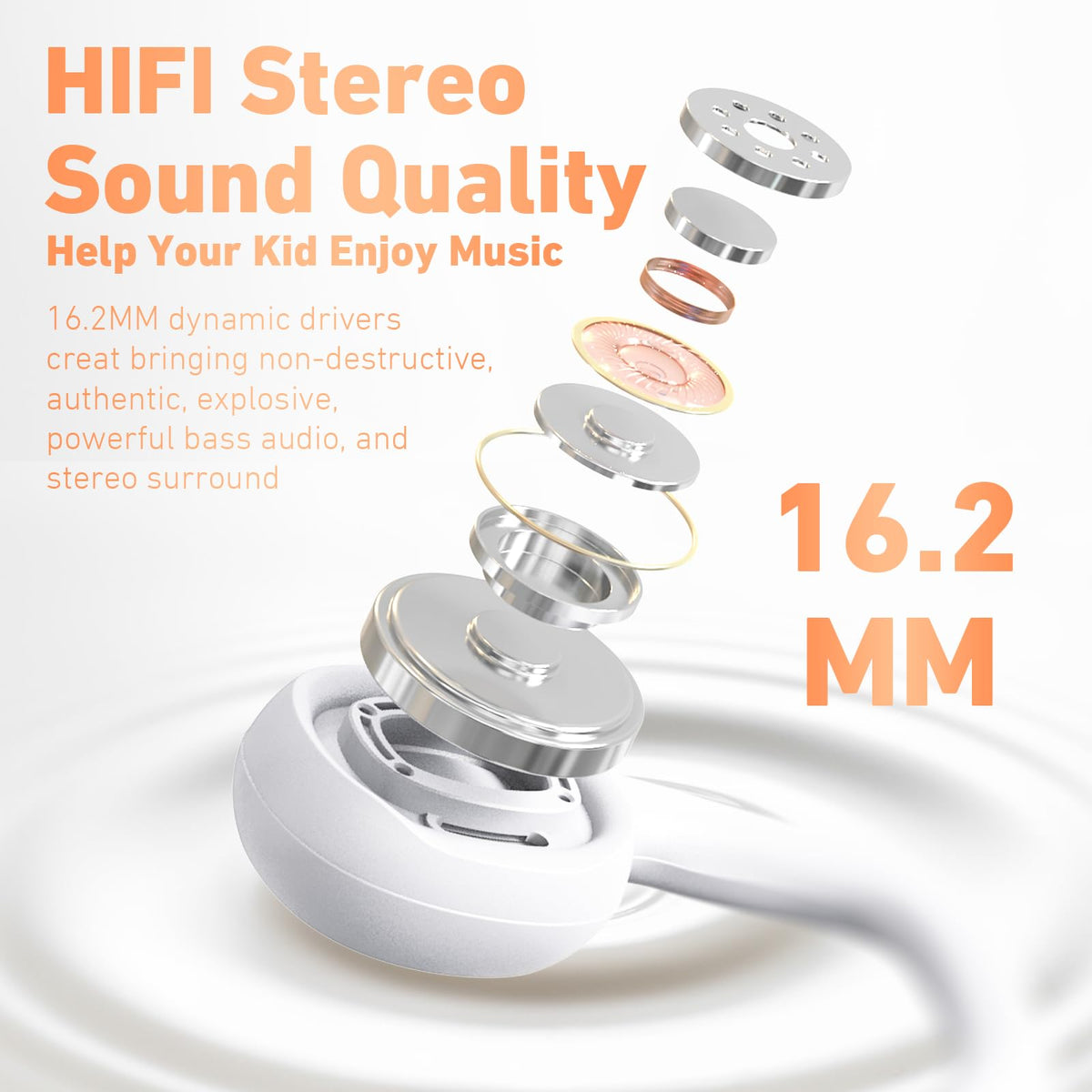 Mehomeli Kids Headphones 20-hour battery for all-day use.