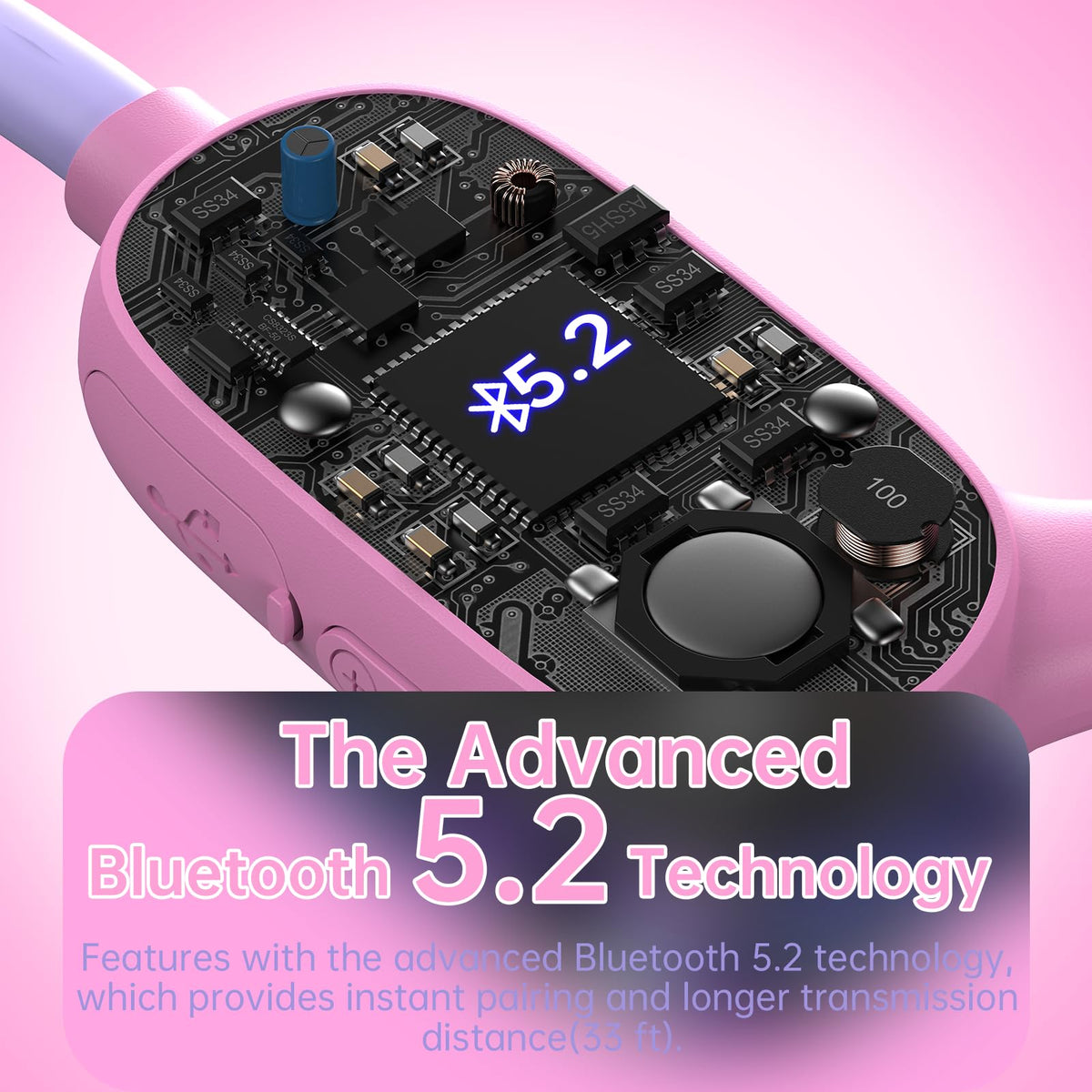 Mehomeli Pink IPX5 waterproof design for sweat and splash resistance