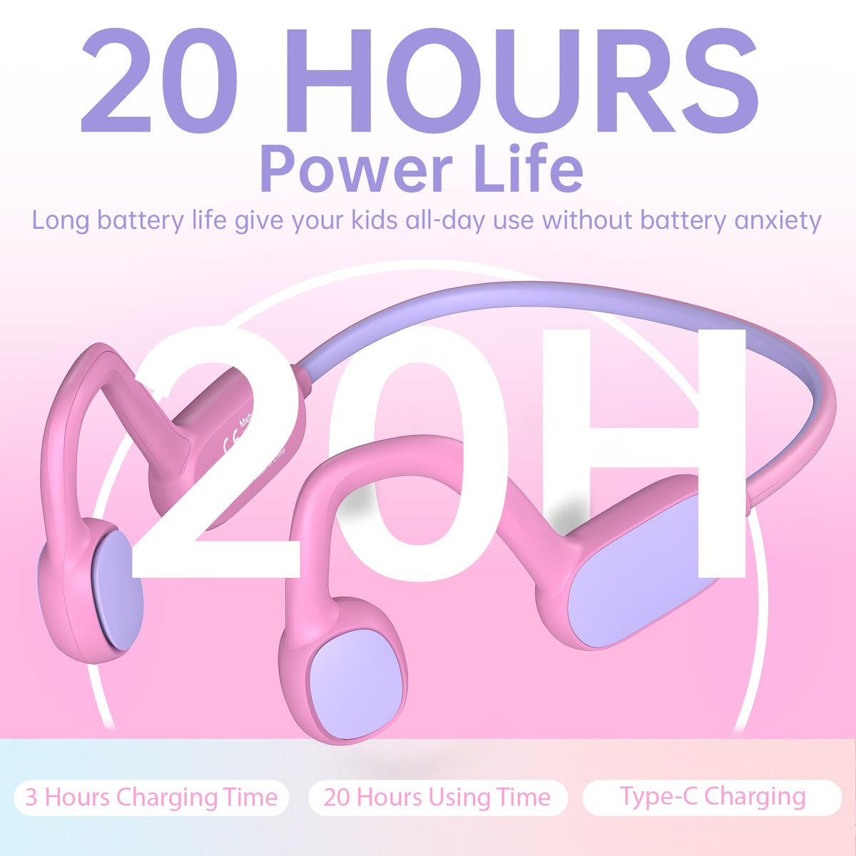 Mehomeli Pink headphones with built-in mic for clear calls during learning