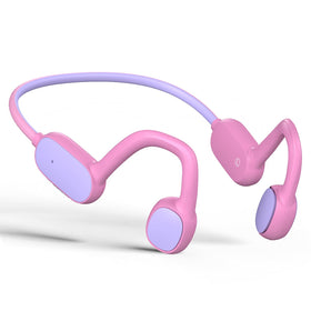 Mehomeli Kids Headphones open-ear pink front view for safe, comfortable listening