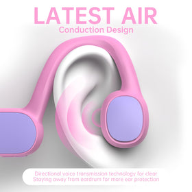 Mehomeli Kids Headphones pink worn by a child during class for awareness and comfort