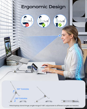 Meifigno MagSafe charger for iPhone, Apple Watch, and AirPods on magnetic dock.