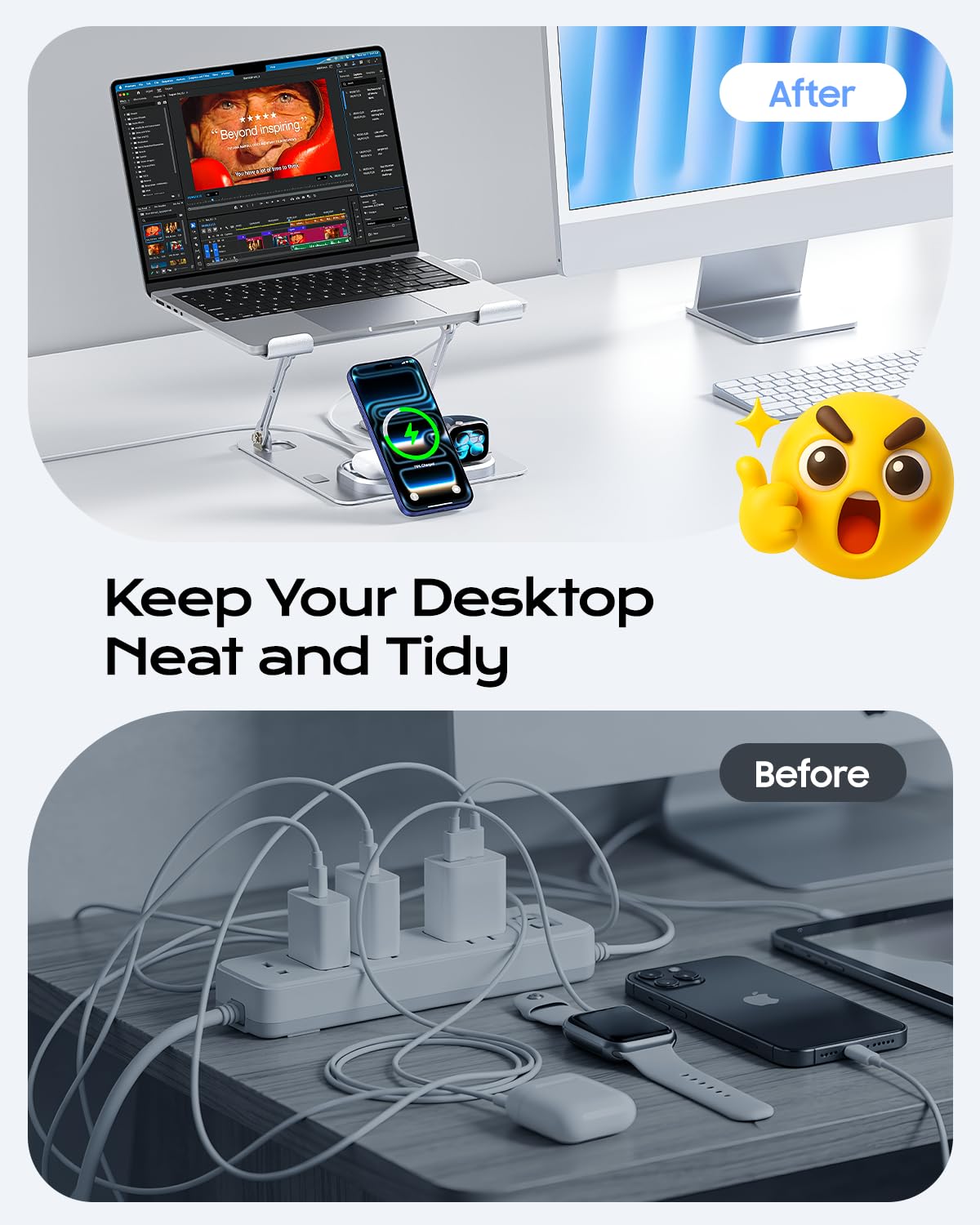 Meifigno open-frame cooling design keeps laptops cooler during use.