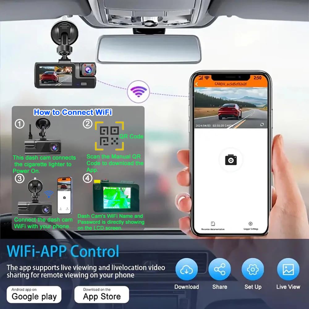 Meiqils dashcam loop recording with night vision preserves clips in low light.