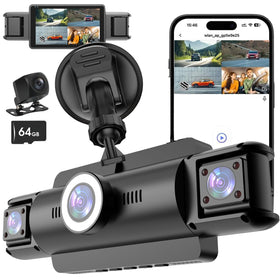 Meiqils front camera close-up showing 4K lens and clear road capture