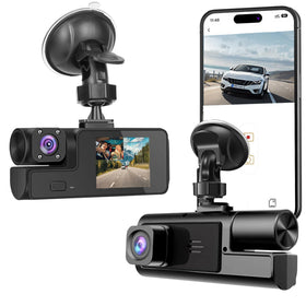 Meiqils WiFi 1080P front dashcam provides clear daytime footage of the road ahead.