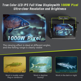 Meirenivo 4.3-inch IPS screen display showing crisp live underwater detail benefits